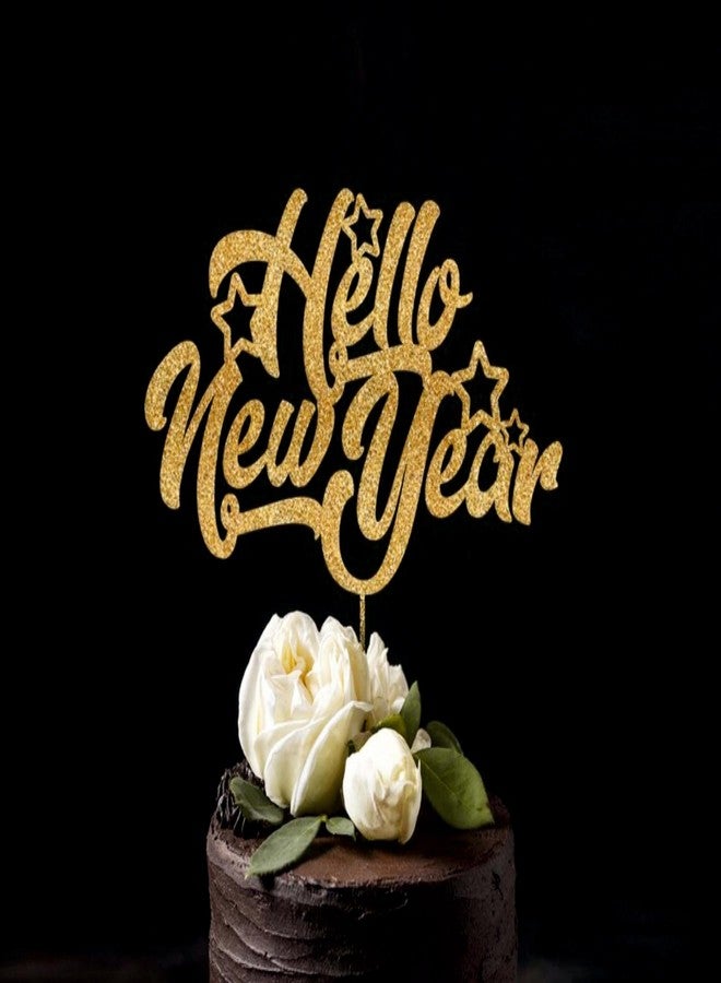 SVM CRAFT® Hello New year cake topper, Happy new year cake topper,New Year Eve Cake Decor - Image 2